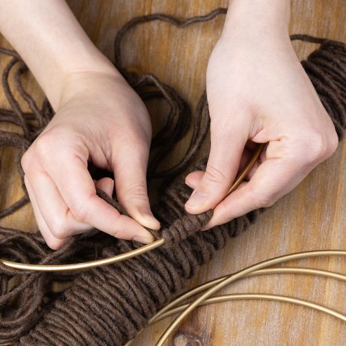 Product Wick thread, wool cord, brown, 55m decorative string for floristry and crafts