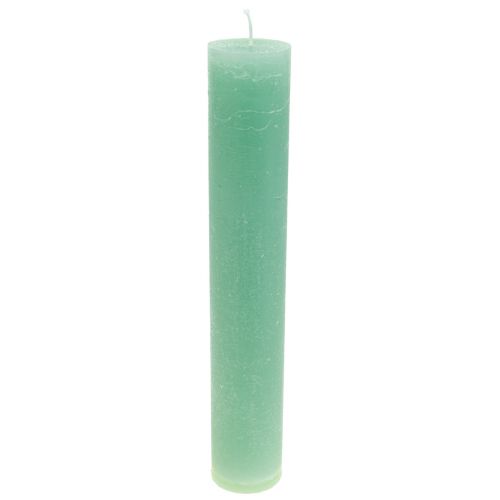 Green candles, large, solid-colored candles, 50x300mm, 4 pieces