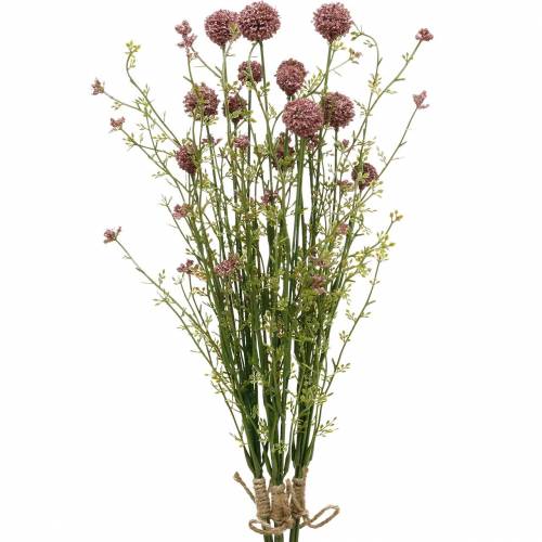 Floristik24 Artificial Craspedia Violet Drumstick Artificial Flowers 3pcs