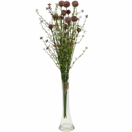 Floristik24 Artificial Craspedia Violet Drumstick Artificial Flowers 3pcs
