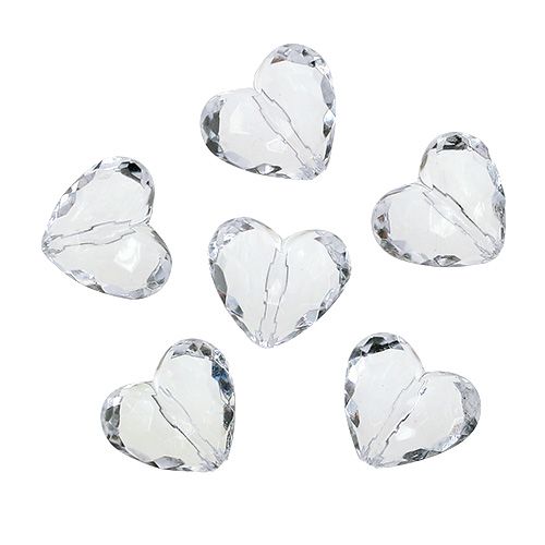 Floristik24 Acrylic heart 3cm clear 44p