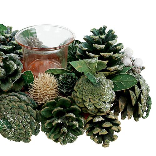 Product Advent arrangement 45cm green for 4 tealights