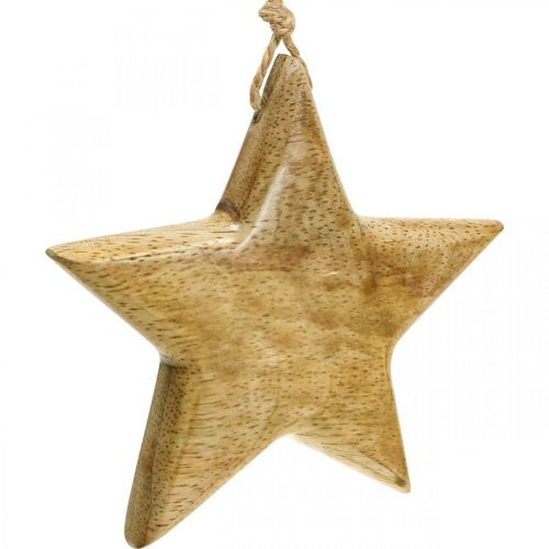 Product Advent decoration, wooden star, Christmas decoration star H9cm 3 pcs