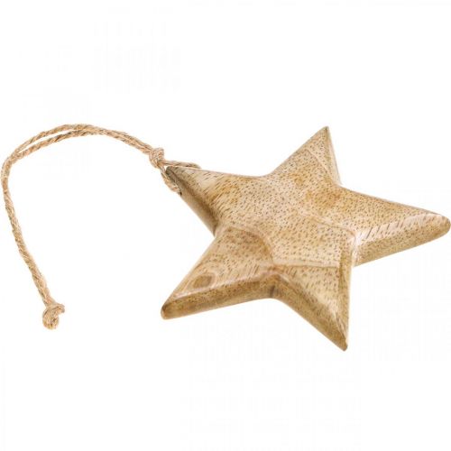 Product Advent decoration, wooden star, Christmas decoration star H9cm 3 pcs