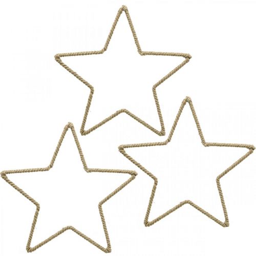 Floristik24 Advent decoration, Christmas decoration star, decoration star jute W15.5cm 8 pieces