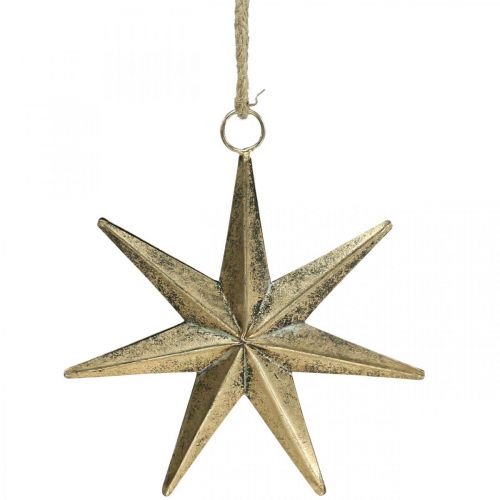 Christmas decoration star pendant golden antique look W19.5cm