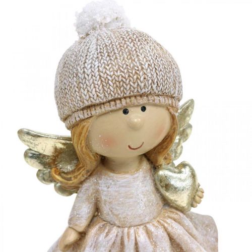 Floristik24 Advent decoration Christmas angel, angel heart figure H16.5cm 2pcs