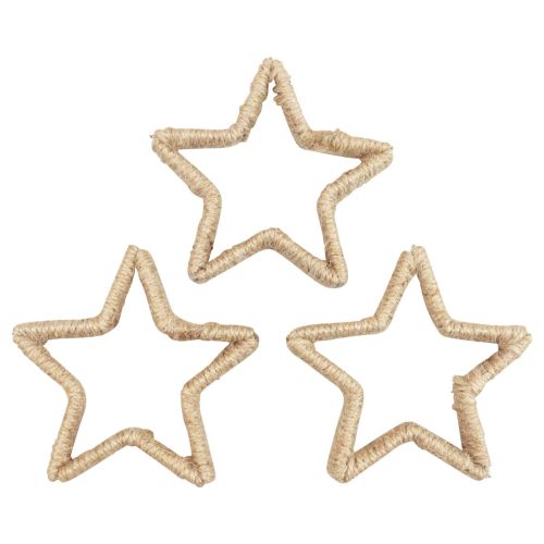 Floristik24 Advent decoration Christmas decoration star decorative star jute 13.5cm 6pcs