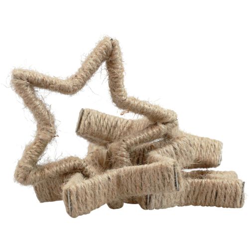 Floristik24 Advent decoration Christmas decoration star decorative star jute 13.5cm 6pcs