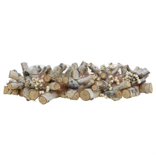 Floristik24 Candle arrangement with birch branches nature, mica 48cm