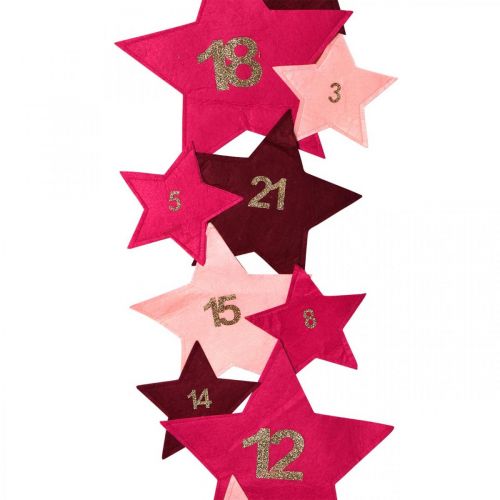 Product Advent calendar to fill yourself felt stars pink, red H2m