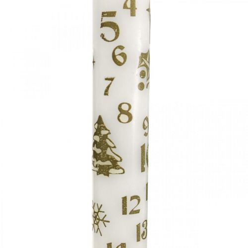 Floristik24 Advent calendar candle white candles Christmas H25cm 2pcs