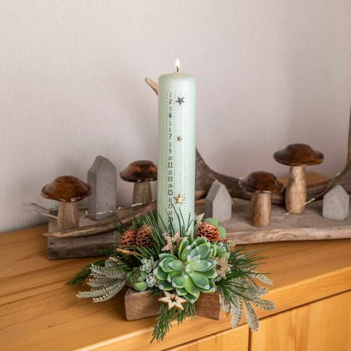 Product Advent calendar candle light green pillar candle 250/50mm