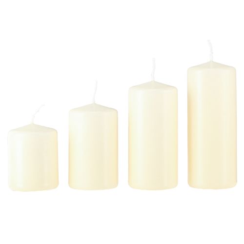 Product Advent candles of different heights, cream, 6/8/10/12 cm, 4 pieces