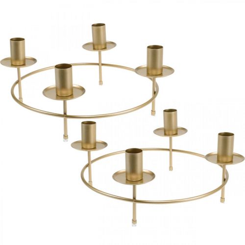 Product Candle ring rod candles candle holder gold Ø28cm H11cm 2pcs