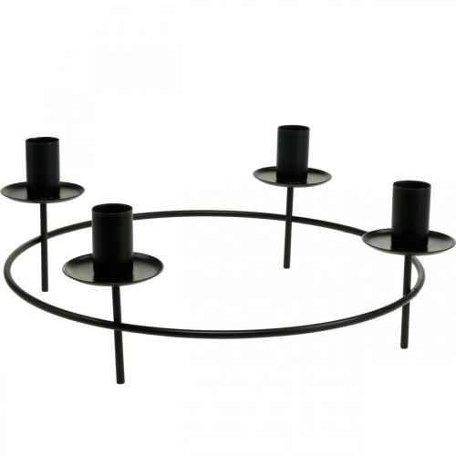 Floristik24 Candle ring rod candles candle holder black Ø28cm H11cm