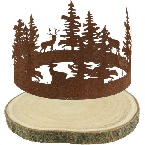 Floristik24 Deer Deco Forest Patina Deco Tree Bark Natural Ø25-27cm
