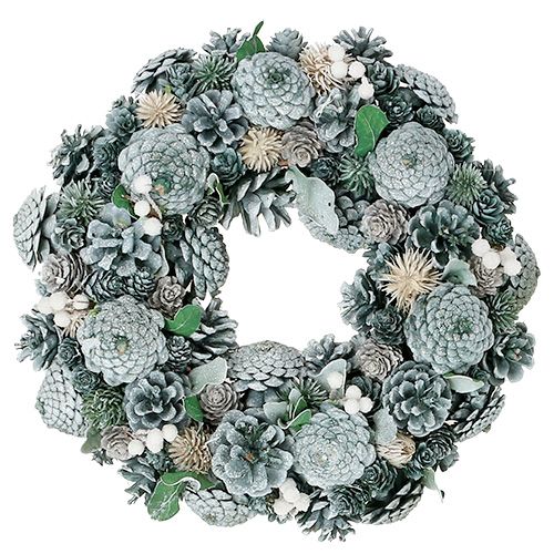 Advent wreath with cones green Ø35cm | Floristik24.co.uk