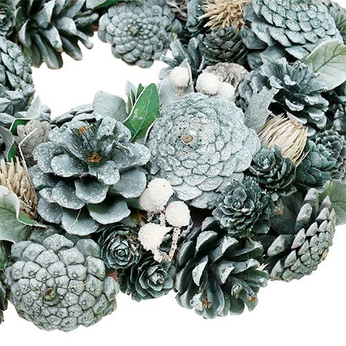 Advent wreath with cones green Ø35cm | Floristik24.co.uk