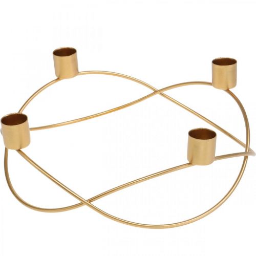 Floristik24 Candle holder gold Advent wreath metal For taper candles Ø24cm