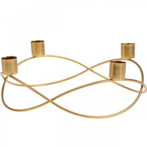Floristik24 Candle holder gold Advent wreath metal For taper candles Ø24cm