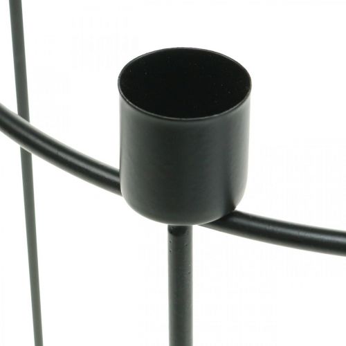 Floristik24 Candlestick for 4 taper candles black metal Ø25cm H23cm