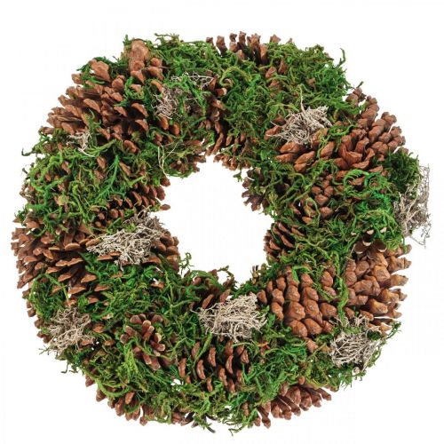 Floristik24 Advent wreath door wreath decorative wreath with cones moss Ø30cm