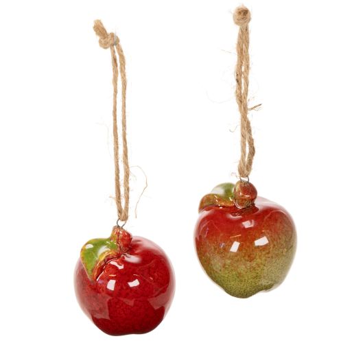 Ceramic Hanging Apple Autumn Decoration 5cm Set of 4 | Floristik24.co.uk