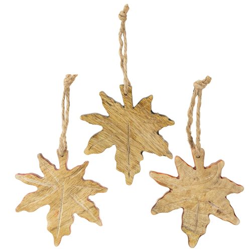 Floristik24 Maple leaf wood decoration autumn green red brown H10cm 6 pieces