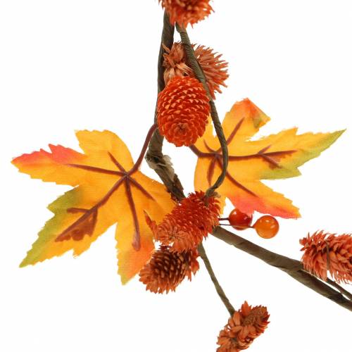 Product Autumn garland with maple leaves and orange cones 1.28m
