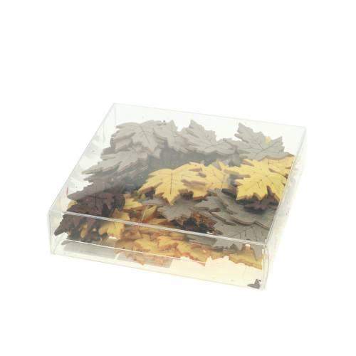 Product Scatter decoration maple leaves yellow, brown, platinum assorted 4cm 72 pcs