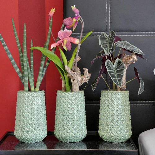 Product Alocasia arrow leaf green, violet artificial plant H48cm