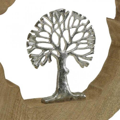 Floristik24 Tree table decoration wood to place mango wood natural, metal 32×5×34cm
