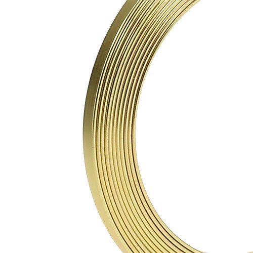 Aluminum flat wire gold 5mm x 1mm 2.5m