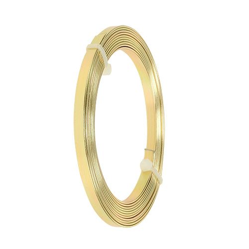 Product Aluminum flat wire gold 5mm x 1mm 2.5m