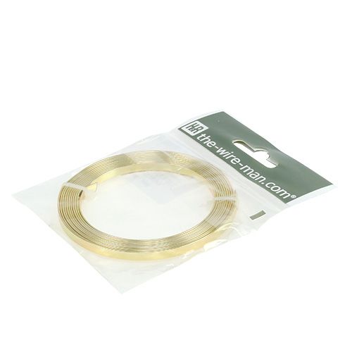 Product Aluminum flat wire gold 5mm x 1mm 2.5m