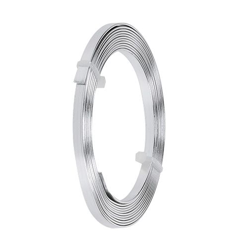 Product Aluminum flat wire silver 5mm x 1mm 2.5m