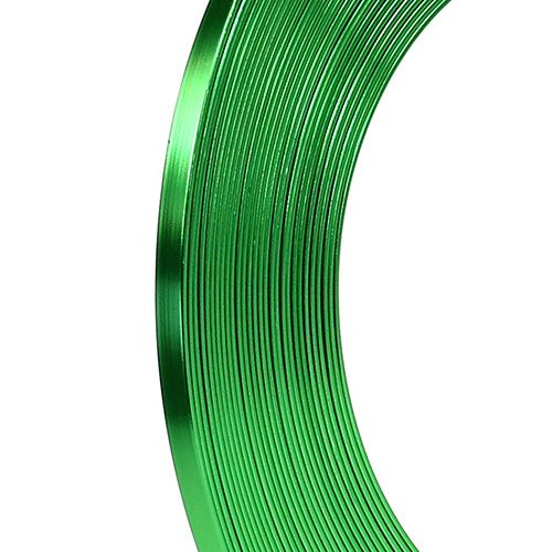 Floristik24 Aluminum flat wire apple green 5mm 10m