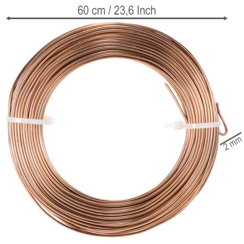 Brown Aluminium Wire 2mm x 60m for Floristry and Crafting (500g) | Floristik24.co.uk