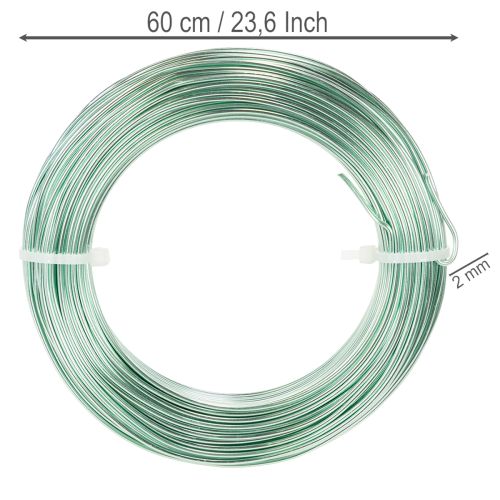 Mint Green Aluminium Wire 2mm x 60m for Crafting and Decoration | Floristik24.co.uk