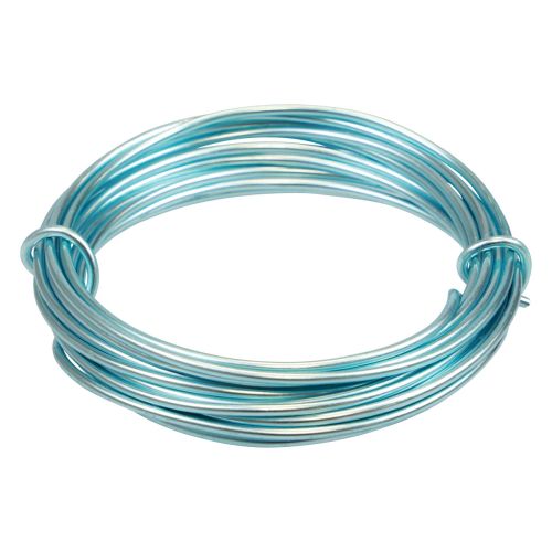 Floristik24 Aluminum wire 2mm aluminum wire light blue jewelry wire 3m