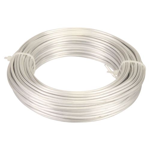 Floristik24 Aluminum wire aluminum wire 3mm jewelry wire white-silver matt 500g