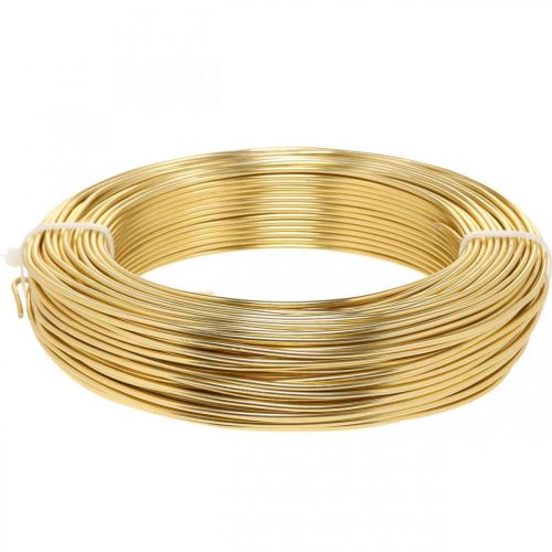 Product Aluminum wire gold Ø2mm deco wire craft wire round 500g 60m