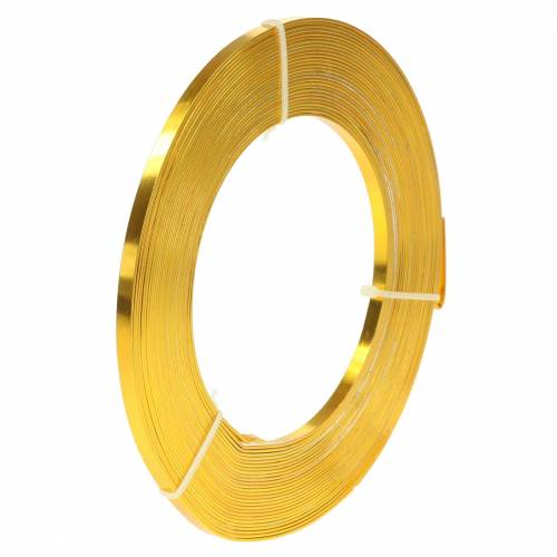 Floristik24 Aluminum flat wire 5mm 10m sun yellow craft wire