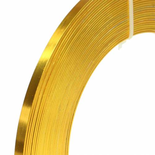 Floristik24 Aluminum flat wire 5mm 10m sun yellow craft wire