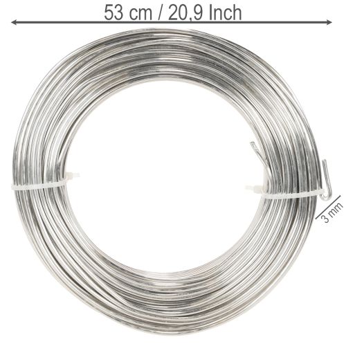 Aluminium Wire Silver 3mm Craft Wire for Creative Projects 1kg | Floristik24.co.uk