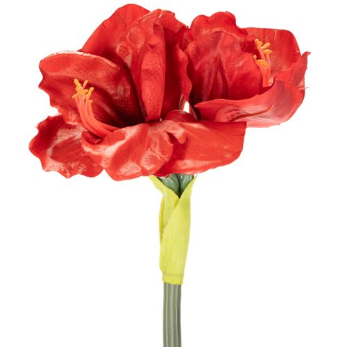 Artificial Amaryllis flower, red, long stem, for vase and arrangement, 77cm | Floristik24.co.uk