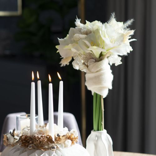 Artificial Amaryllis flower, white, with stem, Advent and Christmas, 50cm | Floristik24.co.uk