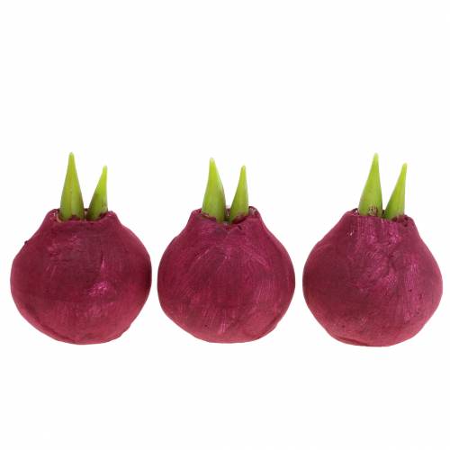 Floristik24 Amaryllis bulb Artificial Burgundy H12.5cm 3pcs