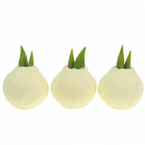 Floristik24 Amaryllis tuber Artificial white 12.5cm 3pcs